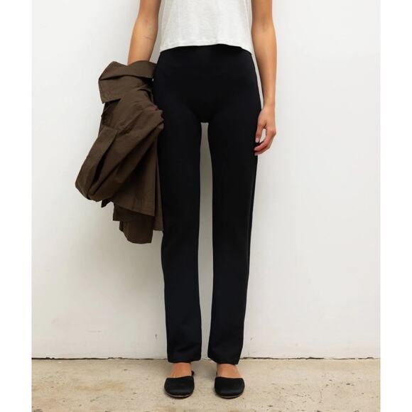 LESET Rio High Waist Straight Pant II Black Medium NEW pull-on stretch - Picture 1 of 9